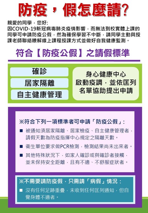 防疫，假怎麼請圖片
